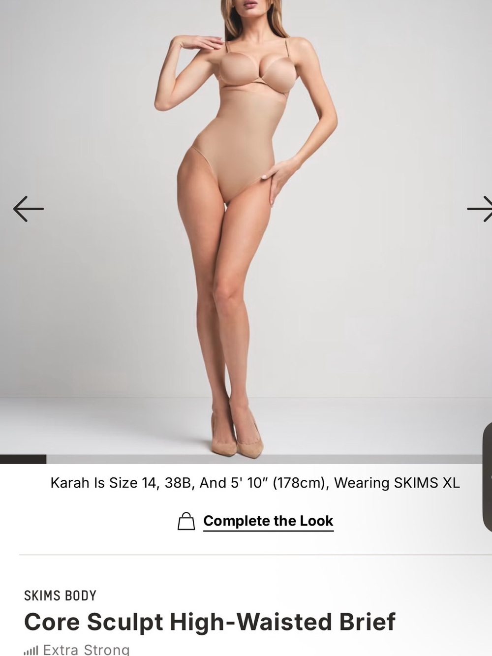 SKIMS Core Sculpt High-Waisted Brief - Nude sz xl clay NWT retail$68